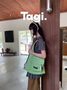 Tagi Oxford fabric with contrasting color edging hobo bag Vintage Print Large Capacity Commuting Tote Bag #7693