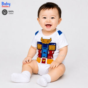 Gundam Mecha Robot Baby Onesie 100% Cotton Anime Bodysuit 0–12 Months