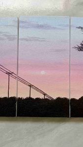 Lukisan Kanvas Hiasan Dinding Dekorasi Ruang Tamu dan Rumah Motif Pemandangan Senja 3in1 Hiasan Dinding Estetika Canvas Motif Landscape Untuk Rumah - Lazada