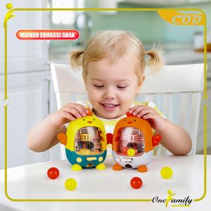 ONE-M322 Mainan Anak Ayam Bola Mini Lucu / Mainan Interaktif Mesin Ketapel Bola Basket Karakter