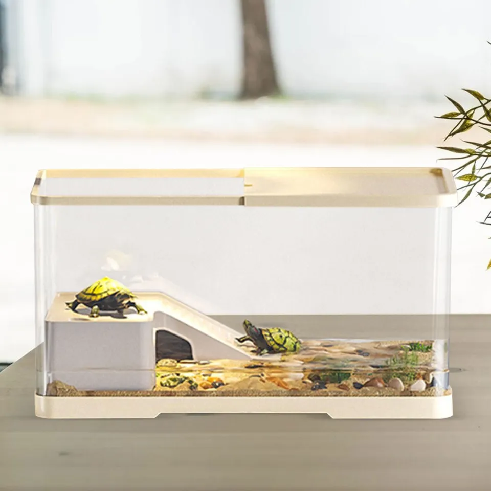 Zoo Fancy Turtle Tank Terrapin Amphibians Hideout Multifunction