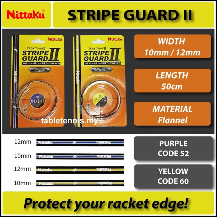 Genuine Nittaku Stripe Guard Table Tennis Racket Side Tape 10mm x 50cm