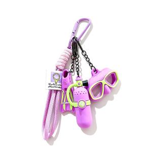 Diving Theme Keychain 3D Mini Dive Gear Bag Pendant Oxygen Cylinder Fin Goggles Key Ring Ocean Adventure Key Chain For Backpack