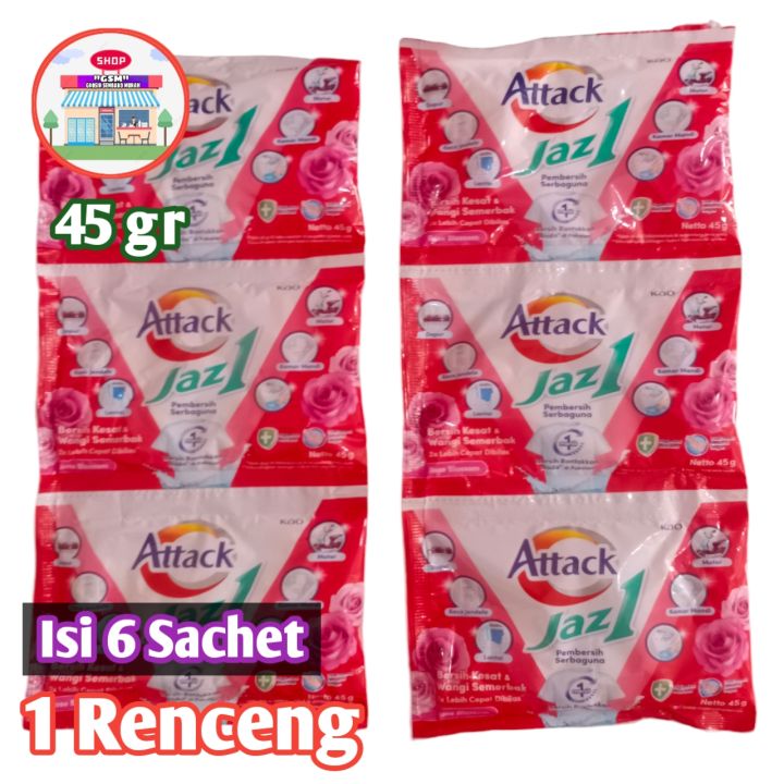 Attack Jaz1 Detergen Sachet 45 gram ( 1 renceng 6 pcs ) | Lazada Indonesia
