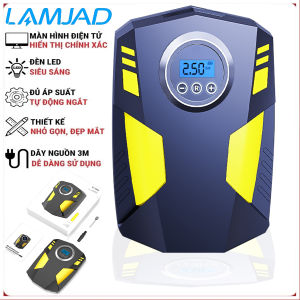 (FREESHIP TOÀN QUỐC) Máy bơm lốp xe ô tô 12V ST – 5002 đồng hồ điện tử cao cấp Tự động ngắt khi đủ áp suất đo áp suất lốp đèn Led chiếu sáng