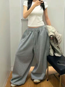 [Summer loose drawstring wide-leg pants]กางเกงขายาวทรงหลวมเอวยางยืดพร้อมเชือกผูกปักลายย้อนยุคสำหรับผู้หญิงในช่วงฤดูร้อน