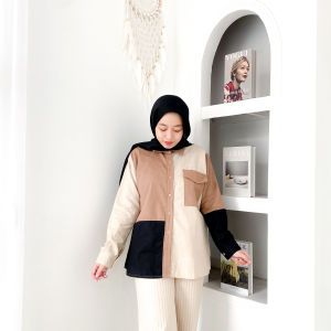 KARIMA SHIRT - FLOTTILICIOUS / kemeja wanita / kemeja korean style / atasan wanita / baju hijab / baju panjang / bahan linen