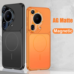 Luxury AG Matte For Magsafe Magnetic Case For Huawei Pura 70 Ultra P70 Mate 70 60 Pro Glass Lens Protector Wireless Charge Cover