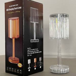 [NaJUAN]  Smart Crystal Table Lamps Rechargeable Bedside Lamp Diamond LED Night Lights Touch Remote Lamp Home Decor Lighting Device