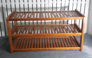 [HCM]Kệ giày 3 tầng rộng 80cm bằng gỗ (Vàng cánh gián)