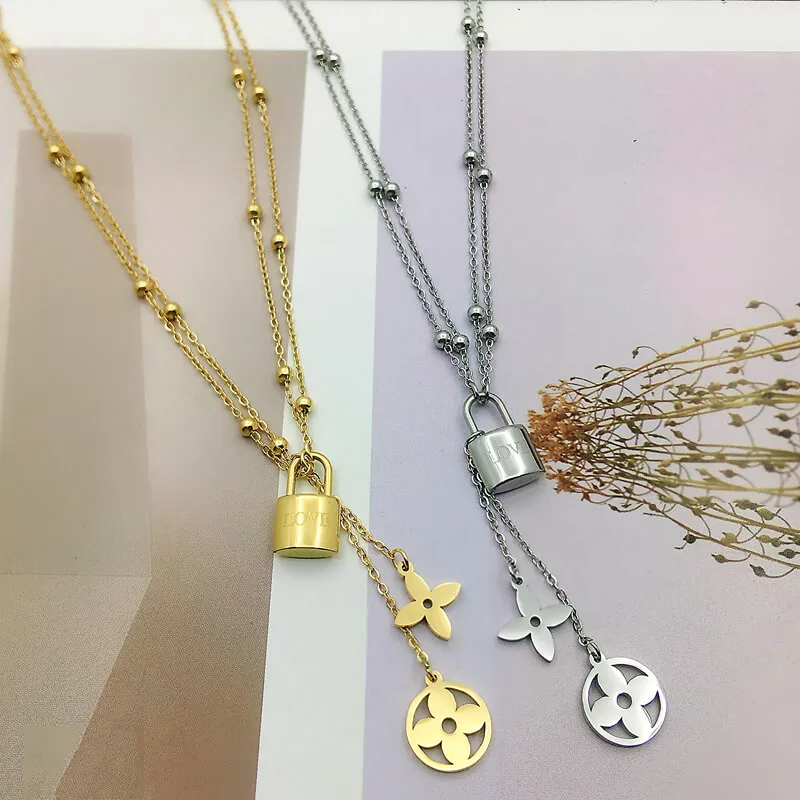 Louis vuitton lock store necklace dhgate