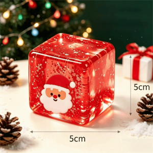 NAELIN 5cm Đồ chơi hình khối có thể bóp. Giảm căng thẳng Chủ đề Giáng sinh Đồ chơi giảm căng thẳng Vui vẻ Có thể giãn. Đồ chơi bóp khối trong suốt Quà tặng tiệc