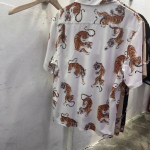 Classics WACKO MARIA Shirts High Quality Cartoon Hundred Tiger Colour Full Print Short Sleeved Hawaiian Shirt for Men Women