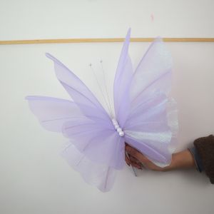 WCYC 30/50cm Artificial Butterfly Outdoor Giant Gauze Fake Butterfly 2025 3D Silk Yarn Butterfly Photography Props