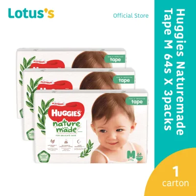 Huggies Naturemade Tape SJP M (64 Pcs x 3 Packs)(1 Carton)