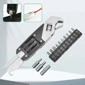 DBP1099 Batch Header Adjustable Wrench Allen Wrench Hexagonal Wrench Pliers Portable Stainless Steel Folding Pliers Combination Household