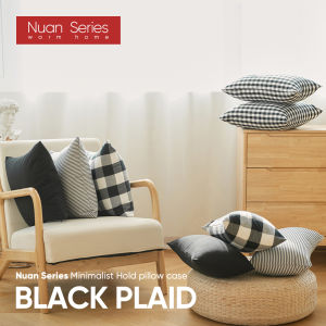 1PC 45x45/30x50cm Black Lattice Stripe Throw Cushion Cover For Sofa Living Room Solid Color Pillowcase Nuan Series
