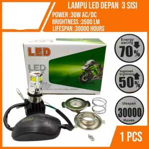 LAMPU DEPAN LED VND 3 MATA FLASH WHITE UNIVERSAL
