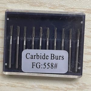10Pcs/Box Dental Carbide Tungsten Steel Burs Tungsten Drill Bits Round Type FG1/FG2/FG3/FG4/FG5/FG6/FG7/FG8 & FG series Burs for High Speed Handpiece Dentist Clinic Lab Polishing and Grinding Tools