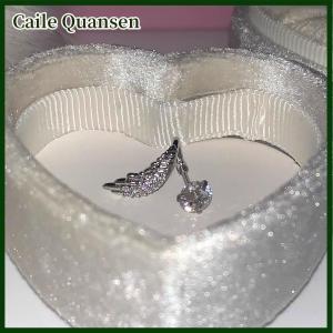 Caile 2Pcs Versatile Exquisite Shiny Wing Ear Bone Nail For Women Fashion Personalized Earrings Jewelry Accessories Gifts