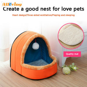 【 Delivery】Pet เตียงสุนัขและแมวบ้านลูกสุนัขพร้อมลูกบอลของเล่น Warm Soft เบาะรองรถยนต์สำหรับสัตว์เลี้ยงบ้านสุนัขแมวปราสาท