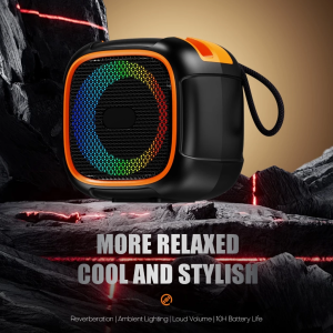Mini Wireless Bluetooth Speaker Bass Charge Stereo Sound Outdoor Indoor Loudspeaker 360 Stereo with Ambient Lighting and 10H Battery Life