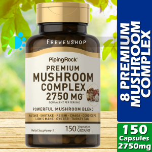 8 PREMIUM MUSHROOM COMPLEX 2750mg x 150 Capsules Lions Mane Turkey Tail Cordyceps Reishi Chaga Maitake Shitake Oyster Supplement