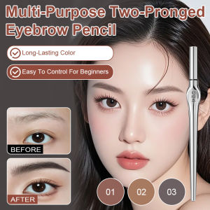 【FAMMY FAEY】Multi-Purpose Waterproof Two-Pronged Eyebrow Pencil Natural and Long-Lasting No Smudging Distinct Eyebrows Waterproof Sweat-Proof and No Fading Ultra-Fine Eyebrow Pencil一笔多用防水二叉定位眉笔