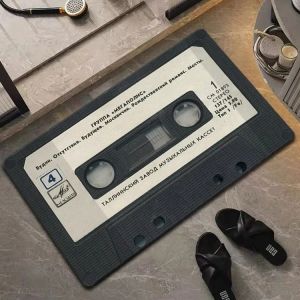 Retro Cassette Tape Diatom Mud Tech Fabric Bath Mat Super Absorbent Quick Dry Non Slip Bathroom Rug Shower Entrance Home Decor