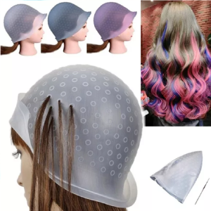 Chartsea Pro Salon Dye Silicone Cap with Hook Hair Salon Color Coloring Highlighting Reusable Set Frosting Tipping Dyeing Color Tools DYE CAP