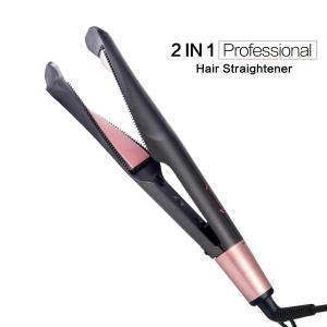 Máy duỗi và uốn tóc điện chuyên nghiệp Dụng cụ tạo kiểu tóc bằng gốm 2 trong 1 với điều khiển nhiệt độ bằng hợp kim nhôm2026