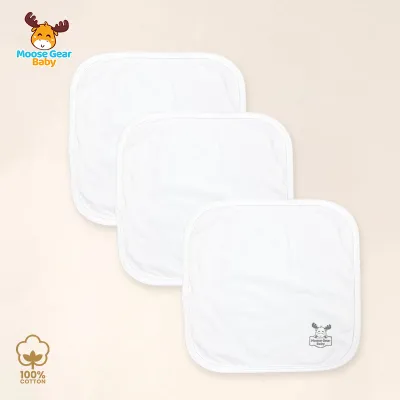Moose Gear Baby - 3 Pcs Wash Cloth Lampin for Newborn Infant 100% Cotton High Quality Premium Central Stuff Unisex (MGB0013)