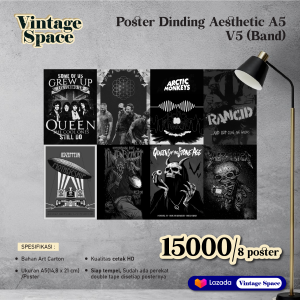 Poster Dinding A5 Band V5 / Poster Aesthetic A5 / Poster Rock
