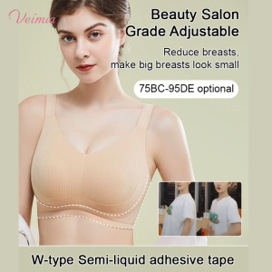 [Veimia]Kain Shapewear Pengangkat Bra Push-Up Nirkabel Anti-Kendur Tanpa Cincin Baja Pakaian Dalam Ukuran Besar Bra Cup Penuh Lingerie Payudara besar tampak lebih kecil Pakaian dalam wanita tanpa jahitan
