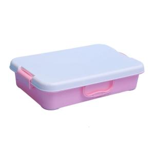 Plastic Sand Trays For Kids Play Stackable Waterproof Storage Boxes With Lid Sensory Toy Art Craft Supplies Blue Green Pink