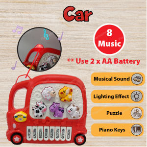 Animal Music Paradise Baby Toddler Musical Toy With Sound & Light Piano Simulation 动物音乐仿真玩具 *READY STOCK*