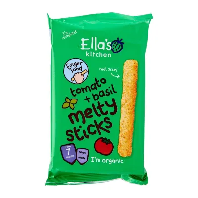 Ellas Kitchen Organic Tomato and Basil Melty Sticks Baby Snack 7+ Months 16g Baby Food
