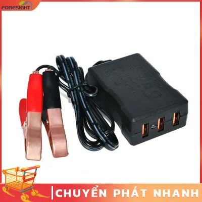 Sạc điện thoại 3 cổng sạc USB chân kẹp bình ác quy ô tô xe máy- Bộ Sạc Pin Điện Thoại USB 12V 24V 5V Đa Năng