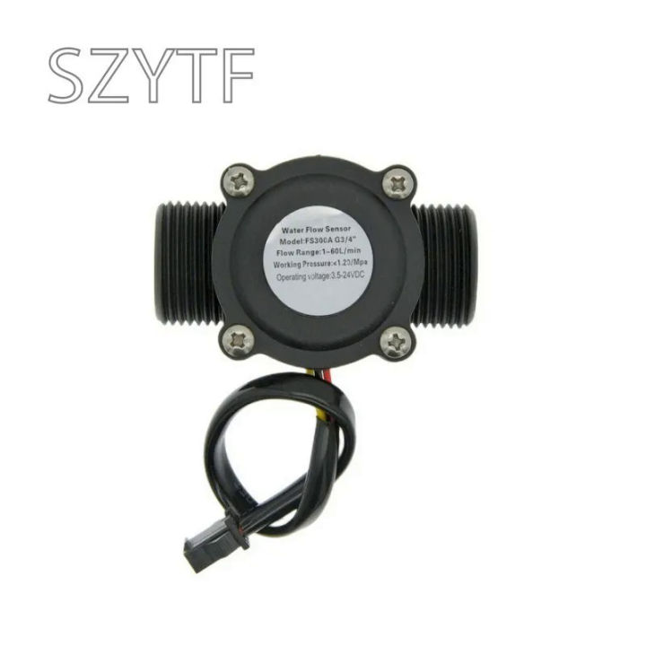Water Flow Sensor Counter Meter 1-60L /Min G3/4 DC 5-24V | Lazada.co.th