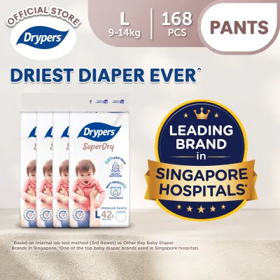 Drypers SuperDry Premium Pants Baby Diaper L (9-14kg) 42sx4 - Carton