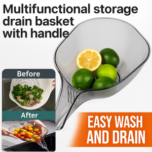 Drainage Basket Vegetable Fruit Washing Basket Kitchen Washing Box Filter Wash Basin Drain Basket