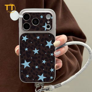 Tri-Town Luxury Leather Leopard Print Case For iPhone 17 16 15 11 12 13 14 Pro Max Hard Back Cover Skin Feel Casing with Phone Strap #EV83
