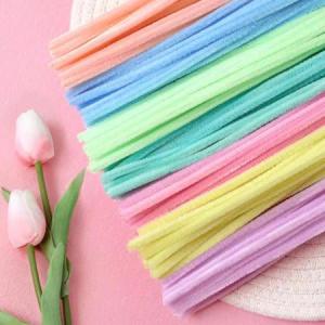 100pcs Kids Chenille Wires DIY Fuzzy Wire Colorful Twisting Wire Toys Craft Stems Handmade Flower Toys Twist Wire for Kids