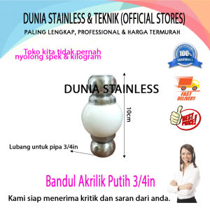 Bandul Akrilik Putih 3/4in