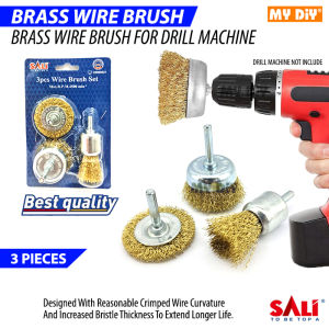 MYDIYHOMEDEPOT - SALI BRASS WIRE BRUSH BURR GRINDING HEAD WITH SHANK ROTARY FOR DRILL MACHINE MATA DERUS