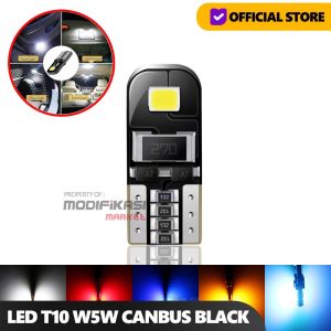 MODIFIKASIMARKET - LAMPU LED T10 W5W CANBUS BLACK 2 SISI ERROR FREE SUPER BRIGHT