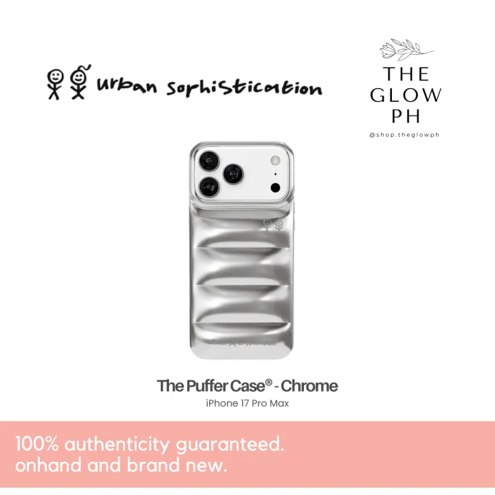 AUTHENTIC] URBAN SOPHISTICATION The Puffer Case - Chrome iPhone 17