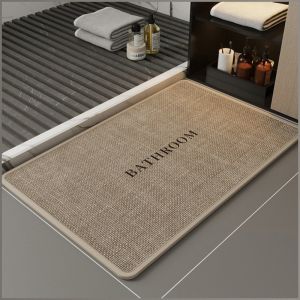 พรมปูพื้นห้องน้ำ คราบน้ำไม่ตกค้าง ป้องกันการลื่นไถลและล้ม แผ่นรองฝ่าเท้า ป้องกันการตก ผ้าลินิน