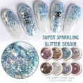 Holo Glitter Sequin Super Sparkly Flakes 8 Colors. 