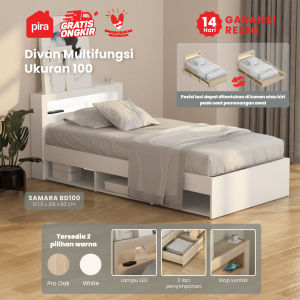 Pira - SAMARA AVA BD100 Dipan / Ranjang / Tempat Tidur dengan Laci Penyimpanan dan LED